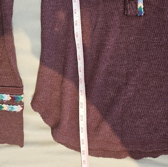 Free People Rainbow henley thermal top Wine - Picture 14 of 16